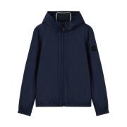 Navy Blauw Nylon Hoodie Jas GAS , Blue , Heren