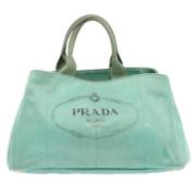 Pre-owned Canvas totes Prada Vintage , Blue , Dames