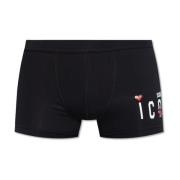 Boxershorts met logo Dsquared2 , Black , Heren