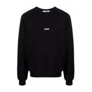 Zwart Logo Crew Neck T-shirt Msgm , Black , Heren