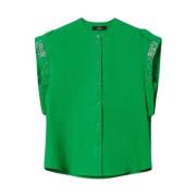 Groen geborduurd overhemd Actitude collectie Twinset , Green , Dames