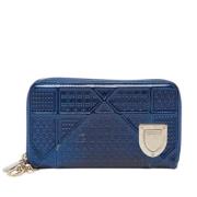 Pre-owned Leather wallets Dior Vintage , Blue , Dames