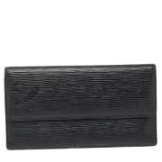 Pre-owned Leather wallets Louis Vuitton Vintage , Black , Dames