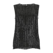 Pailletten Tank Trolla Max Mara , Black , Dames