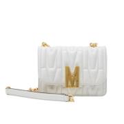 Gewatteerde Witte Couture Schoudertas Moschino , White , Dames