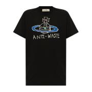 T-shirt met logo Vivienne Westwood , Black , Dames
