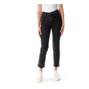 Hoge Taille Straight Leg Jeans Armedangels , Gray , Dames