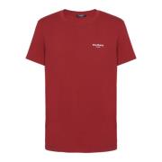 Flocked T-shirt Balmain , Red , Heren