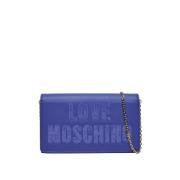 Blauwe Paillet Schoudertas Love Moschino , Blue , Dames