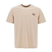 Geborduurd Logo Katoenen T-shirt A.p.c. , Beige , Heren