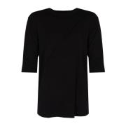 Elegante ronde hals 3/4 mouw T-shirt La Haine Inside Us , Black , Here...