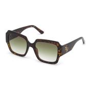 Stijlvolle zonnebril met groene lens Guess , Brown , Dames