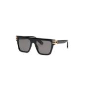 Shiny Black Grey/Green Zonnebril Spp108M Philipp Plein , Black , Dames