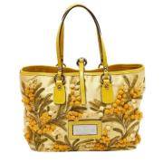 Pre-owned Leather totes Valentino Vintage , Yellow , Dames