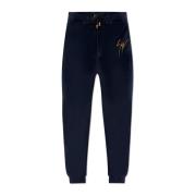 Fluwelen sweatpants Giuseppe Zanotti , Blue , Heren