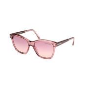 Stijlvolle zonnebril in roze en paars Tom Ford , Pink , Dames