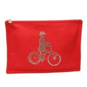 Pre-owned Cotton pouches Hermès Vintage , Red , Dames