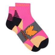 Neon Fuchsia Chevron Korte Sokken Gallo , Multicolor , Dames