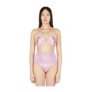 Glanzende Halternek Bikini Top Isa Boulder , Pink , Dames