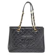 Pre-owned Leather totes Chanel Vintage , Black , Dames