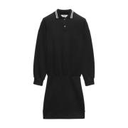 Zwarte Jersey Polo Jurk Msgm , Black , Dames