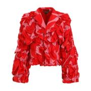 Rode Bloemenjas Damesmode Comme des Garçons , Red , Dames