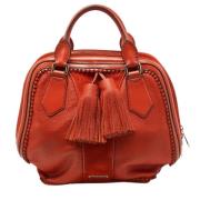 Pre-owned Leather handbags Burberry Vintage , Orange , Dames