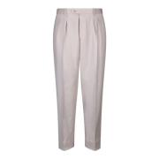 Witte wollen broek met dubbele pences Brioni , Gray , Heren