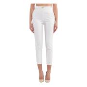 Slim-Fit Broek Elisabetta Franchi , White , Dames