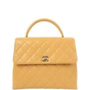 Pre-owned Leather handbags Chanel Vintage , Beige , Dames