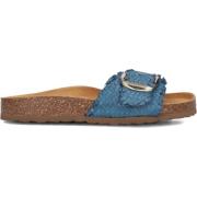 Blauwe Gevlochten Bio Slippers met Gesp Stefano Lauran , Blue , Dames