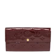 Pre-owned Leather wallets Louis Vuitton Vintage , Red , Dames