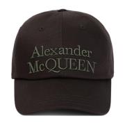 Zwarte Katoenen Stapelbare Hoed Alexander McQueen , Black , Heren