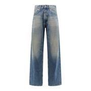 Wide Leg Jeans met Numeric Signature MM6 Maison Margiela , Blue , Here...