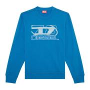 Sweatshirt with logo print Diesel , Blue , Heren