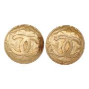 Pre-owned Metal earrings Chanel Vintage , Yellow , Dames