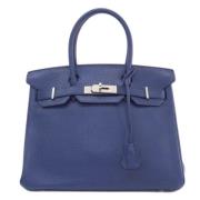 Pre-owned Leather handbags Hermès Vintage , Blue , Dames