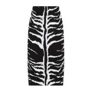 Zebra Potlood Rok Zwart Wit Alaïa , Multicolor , Dames