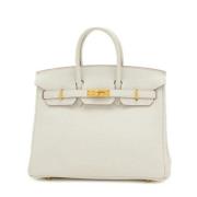 Pre-owned Leather handbags Hermès Vintage , Beige , Dames