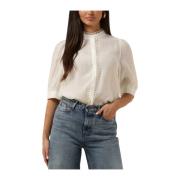 Witte Lyocell Blouse Trendy Stijl Copenhagen Muse , White , Dames