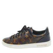 Pre-owned Leather sneakers Louis Vuitton Vintage , Brown , Dames