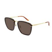 Retro Brown Zonnebril Gucci , Brown , Heren