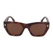 Vierkante zonnebril Fendi , Brown , Dames