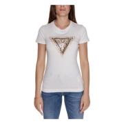 Triangle Leo T-Shirt Herfst/Winter Collectie Guess , White , Dames