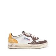 Vintage Witte Leren Sneakers met Paneelontwerp Autry , Multicolor , Da...