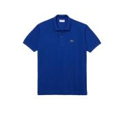 Blauw Polo Shirt Klassiek Katoen Elegant Lacoste , Blue , Heren