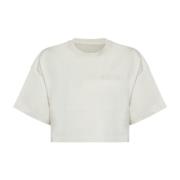 Geborduurde Cropped Tee Amiri , White , Dames