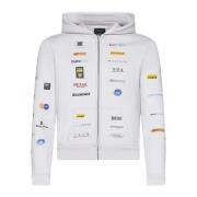 Beige Zip-Up Hoodie Sweaters Balenciaga , Multicolor , Heren