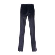 Navy Corduroy Broek Canali , Blue , Heren