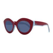 Rode Cat Eye Zonnebril met Blauwe Lenzen Emilio Pucci , Red , Dames